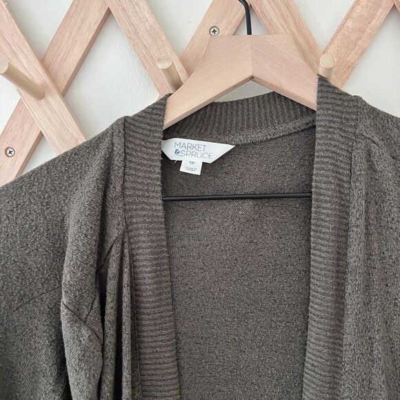 Market & Spruce Women’s Long Open Cardigan Size Olive Green - XXL - Picture 3 of 6